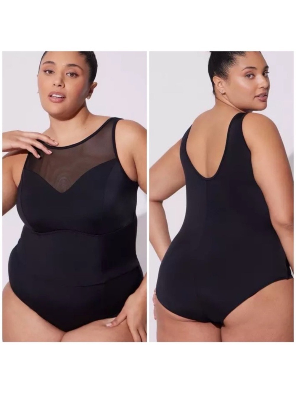 Torrid Wireless Mesh High Neck One Piece Swimsuit